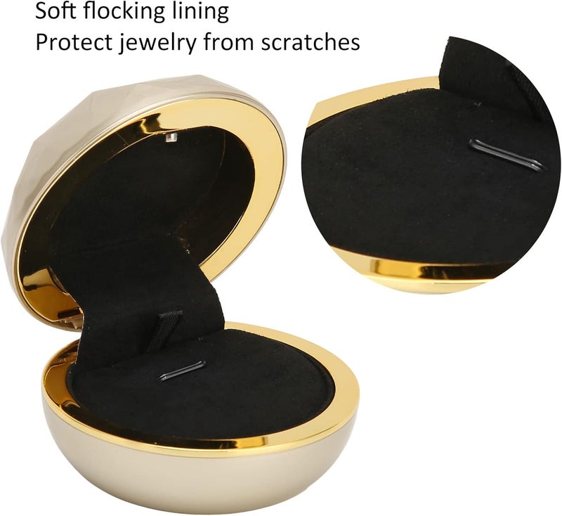 woobles Velvet Necklace Pendant Box,LED Light Pendant Necklace Gift Box,Exquisite Ring Gift Box Portable Jewelry Storage Display Case with Light for Marriage Proposal,Necklace Case & Organizer`(Gold) - Image 4